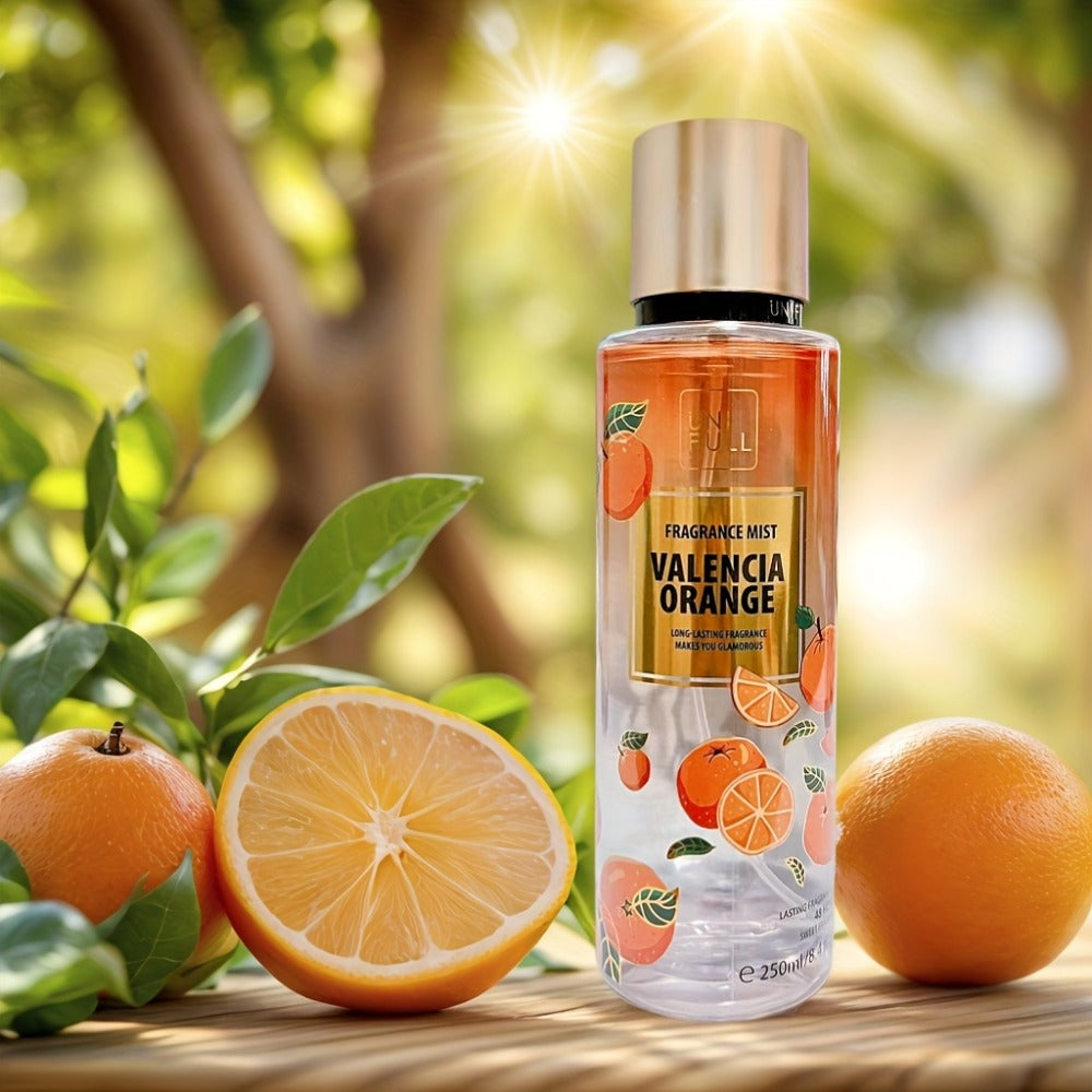 UNIFULL Fragrance Body Mist, 250ml Spray Bottle with Gold-Tone Cap in Twelve Floral and Fruit Scents