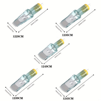 Curved Magnum Tattoo Cartridge Needles 10-Pack — Aurora II Stainless Steel, Large Ink Capacity, Low Splatter, Transparent Body, for Artists & Beginners