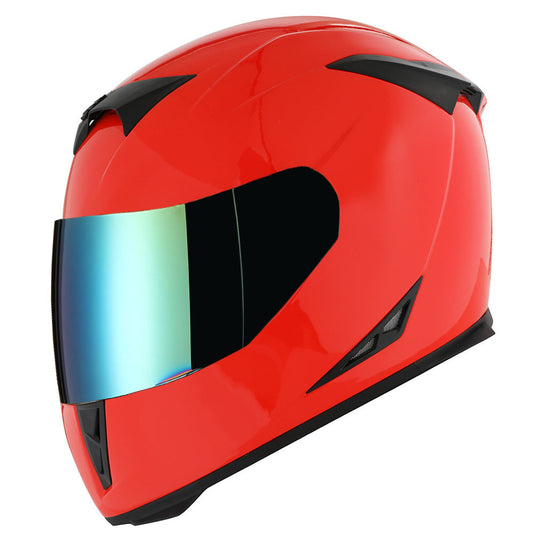 Motorcycle Full Face Helmet with Tinted Shield & Spare Clear Shield Quick Release Buckle Lightweight Aerodynamic Removable Washable Interior, Multiple Colors S M L XL