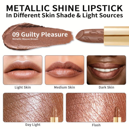 Lipstick Set, Oulac 3-Piece Metallic Finish Collection with Set 4 or Set 5 Color Selections