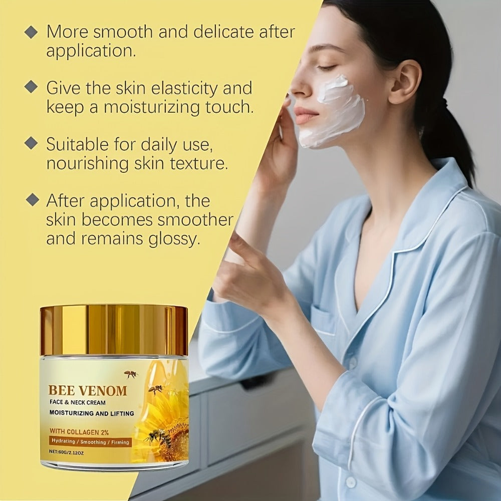 Face Cream Bee Venom and Collagen Two-Bottle Set for Morning and Evening Moisturizing Care