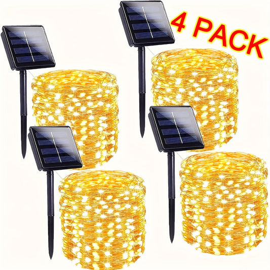 4Pack Solar String Lights 400 LED Outdoor Fairy Lights 160FT 8 Modes Waterproof Garden Patio Christmas Wedding Party Decoration