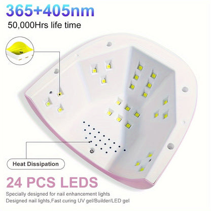 Gel Polish Curing Light USB Nail Dryer Lamp with LCD Display - Professional Nail Art Drying Lamp for All Gel Polish Manicure Pedicure Home Salon Tool, Pink White Blue