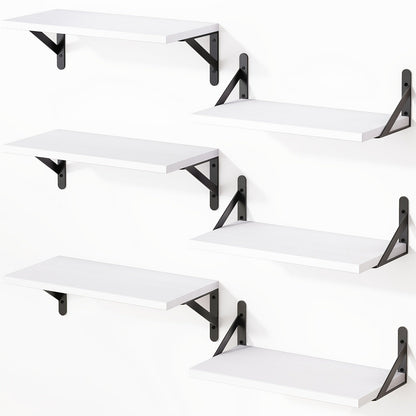 Floating Shelves for Wall, 3 or 6pcs Farmhouse Wall Shelves for Bedroom, Bathroom, Living Room & Kitchen Decor