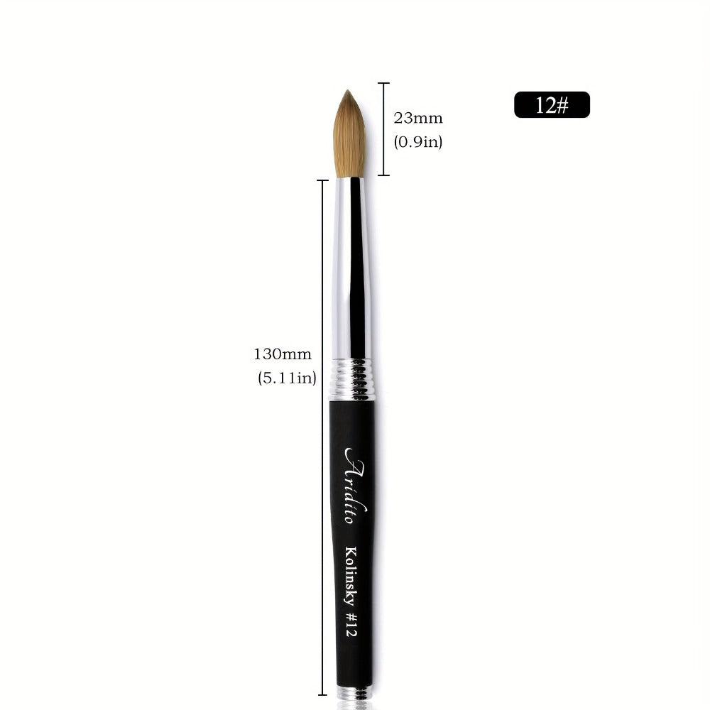 Round Acrylic Nail Art Brush with Black Handle in Protected Sizes 12, 14, 16 and 18 for Salon Detail Work