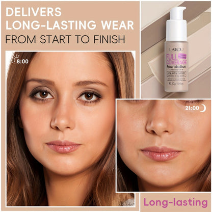 LALKOU 30g Liquid Foundation Two-Bottle Set with Pump Dispensers and Six Shades from Ivory to Tan