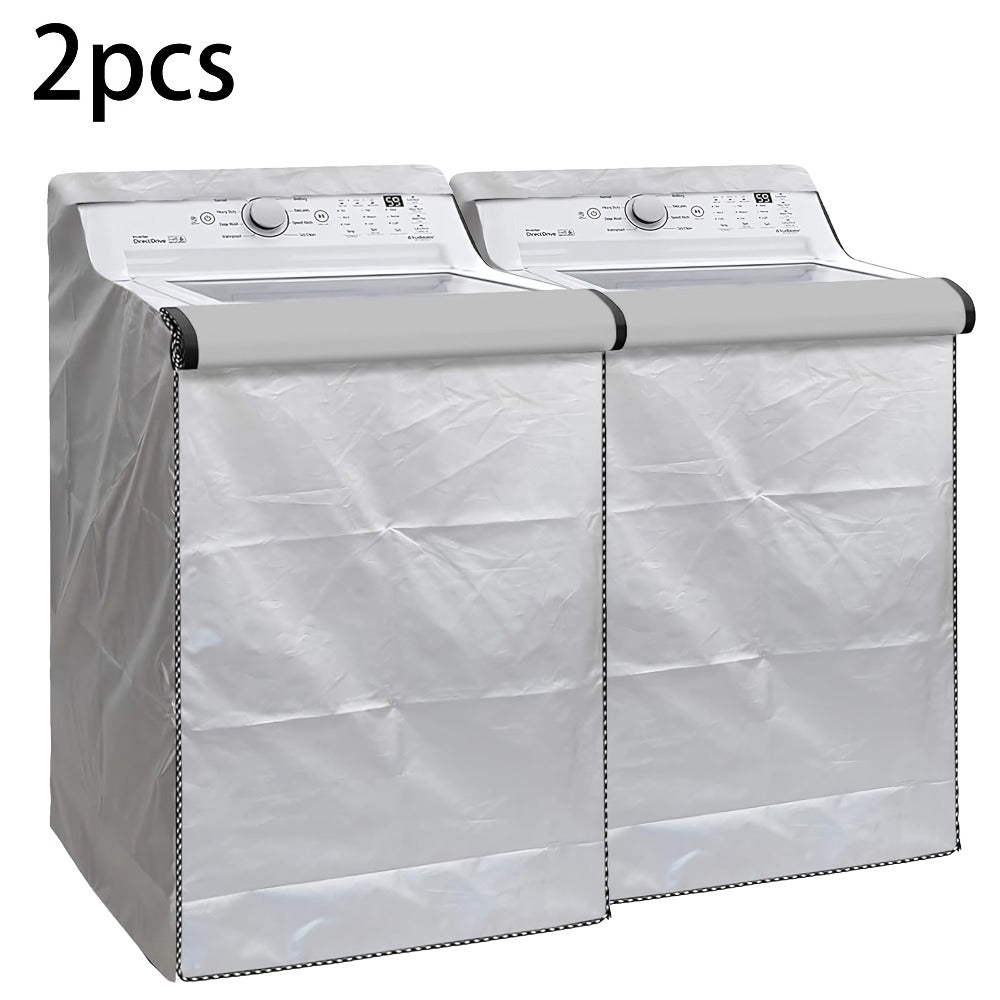 Two-Piece Washer and Dryer Cover Set with Roll-Up Access Panels in Black or Silver Checkout Options