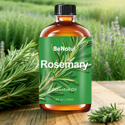 120ml Essential Oil Bottle with Frankincense, Lemon, Lemongrass or Rosemary Labels and 1- or 2-Bottle Options