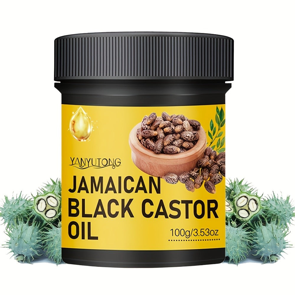 Hair Oil YANYUTONG Jamaican Black Castor 100g Yellow-Label Jar with Black Screw Lid for Hair and Scalp Application