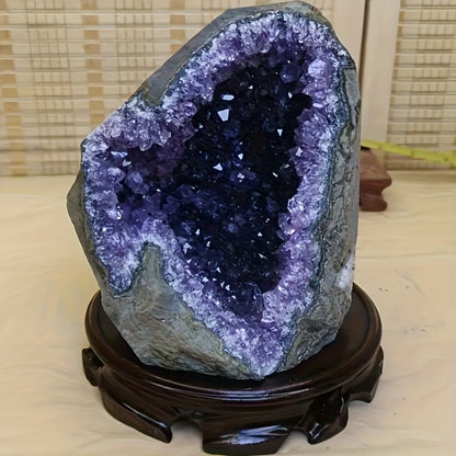 Purple Crystal Geode-Style Decor Cluster with Three Weight-Range Options and Polished Display Edges