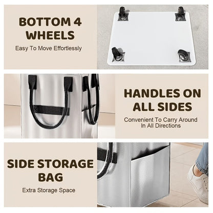 60 L Rolling Grocery Bag with Wheels in Black or Rose Gold for Shopping, Travel and Utility Use