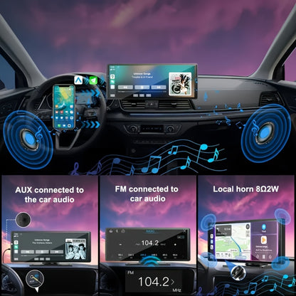 10.26 Inch Car Screen with Wireless CarPlay & Android Auto - Ultra HD Bluetooth Car Monitor, Dual Camera, Reversing Assist, Navigation, Music & Video, Universal for Sedan SUV RV