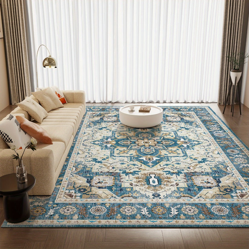 Tie-Dye Area Rug Retro Vintage Style Machine Washable Soft Floor Mat - Durable Indoor Outdoor Rug for Living Room Bedroom Kitchen, Colorful Boho Tie Dye Pattern Cozy Home Decor 5x7 8x10 9x12ft