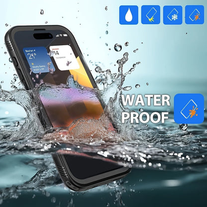 Waterproof iPhone Case Built-In 9H Tempered Glass Screen Protector 360 Full Body Shockproof Dustproof Underwater Cover for iPhone 16 15 14 13 12 11 SE 8 7 – 3M Submersible Drop Proof