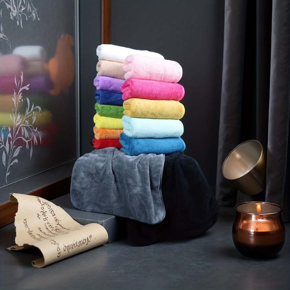 Coral Velvet Bath Towel Set 18pcs – 4 Bath Towels 4 Hand Towels 10 Washcloths Hotel Quality Soft Absorbent