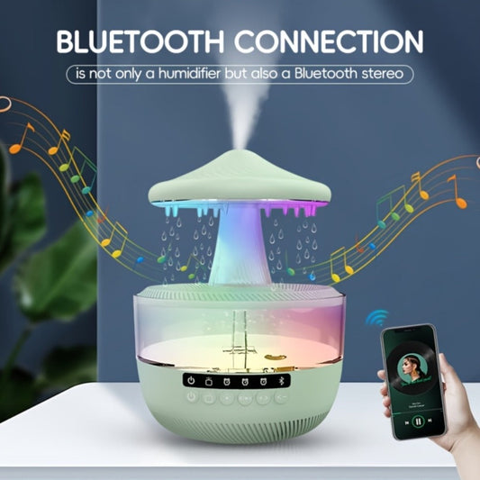 Humidifier 350ml Raindrop Music Design with Color LED, Bluetooth Speaker, Remote and USB Power