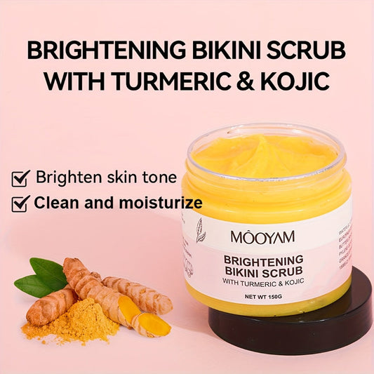 Glycolic Acid Bikini Area Scrub 150g – Kojic Acid & Turmeric Exfoliating Paste, Brightening Treatment for Dark Spots, Ingrown Hairs, Hyperpigmentation, Smooth Radiant Skin for Women
