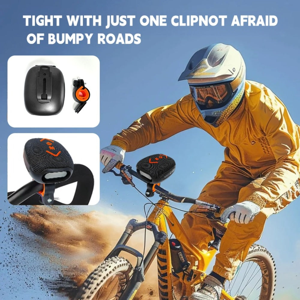 Wireless Bike Speaker with Removable Bicycle Mount, USB Rechargeable Portable Outdoor Bluetooth Speaker for Mountain Bikes Road Bikes Cycling Commuting and Hiking