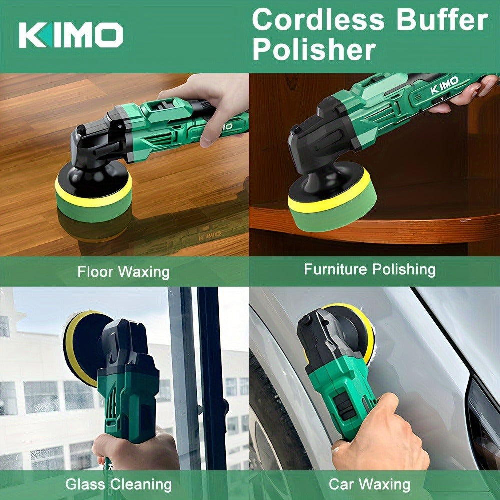 Cordless Buffer Polisher Kit 20V – 6-Speed 3634RPM Car Polisher with 24 Accessories & 2x2000mAh Batteries