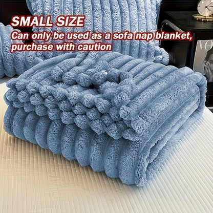 Reversible Faux Rabbit Hair Blanket in Four Colors and Five Sizes from 39 x 60 to 108 x 90 Inches