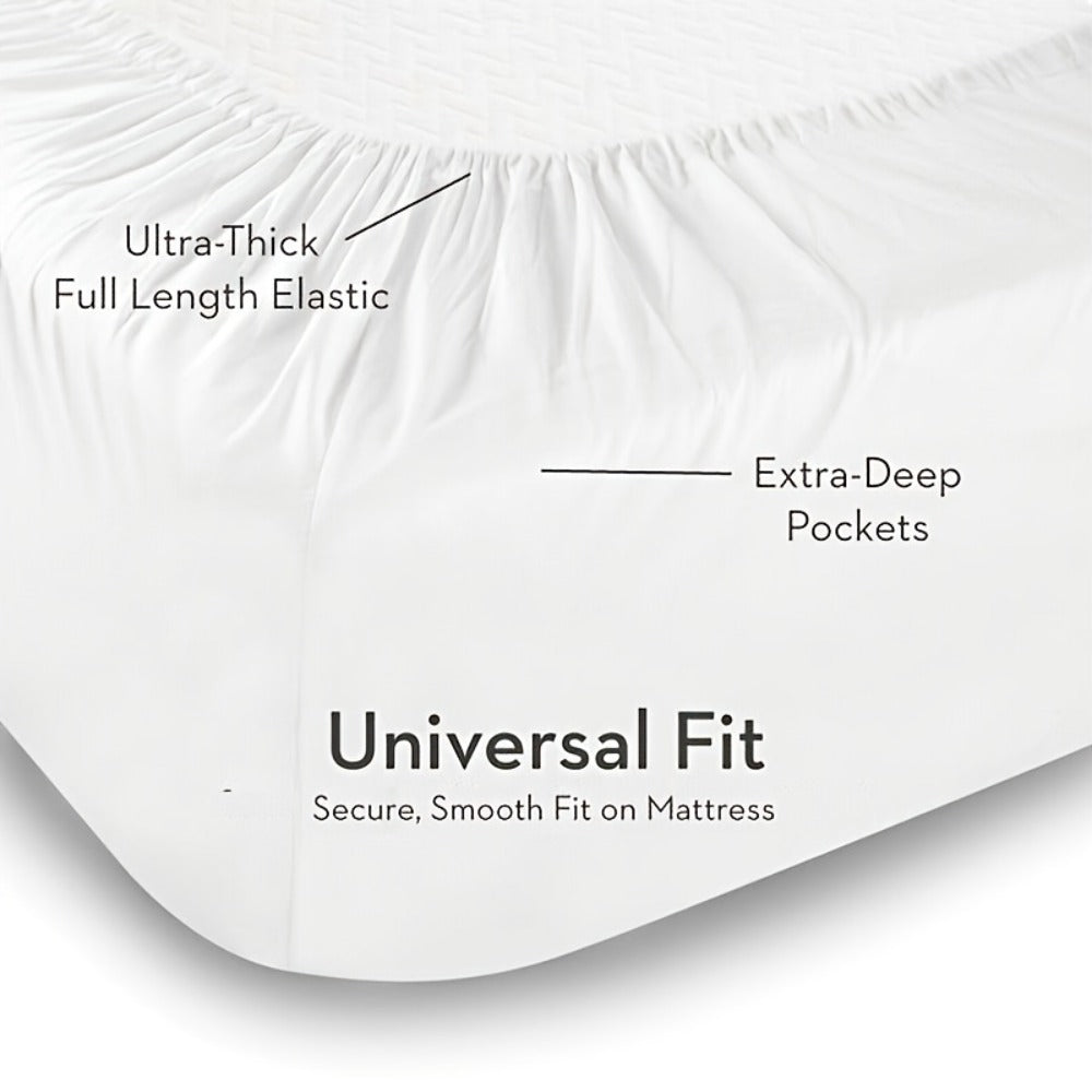 Waterproof Mattress Protector 2 Pack - Soft Microfiber Terry Cover, Noiseless Washable Fitted Sheet 8"-14" Deep Pocket, Twin Full Queen King
