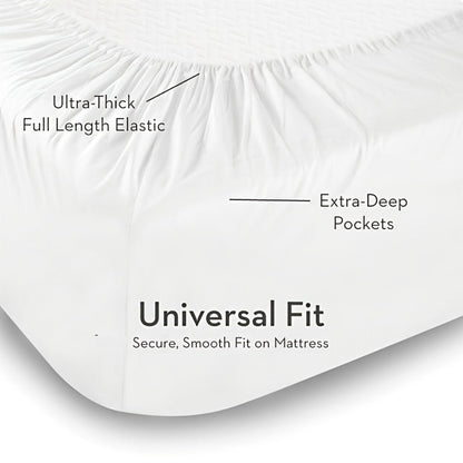 Waterproof Mattress Protector 2 Pack - Soft Microfiber Terry Cover, Noiseless Washable Fitted Sheet 8"-14" Deep Pocket, Twin Full Queen King
