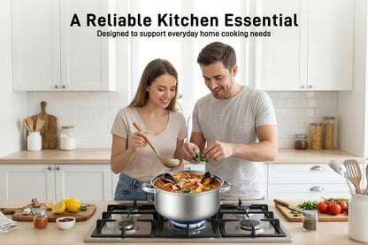 Stainless Steel Soup Pot Apple Pot Heat Resistant Handles Dishwasher Safe Versatile Cookware for Boiling Steaming Stewing Everyday Kitchen Cooking Healthy Safe Silver