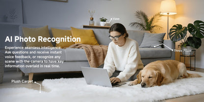 Smart Glasses 8MP Camera Eyewear with Photochromic Lenses, Translation, Object Recognition and Bluetooth Audio