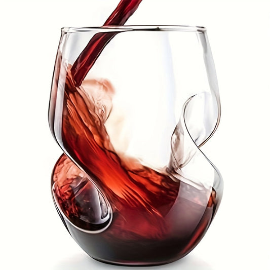Geometric Twisted Cocktail Glasses 4 or 8 Pack – 400ml Wide Mouth BPA-Free Borosilicate Glass – Festive Drinkware for Whiskey, Beer & Tea – Thanksgiving, Christmas, New Year & Oktoberfest