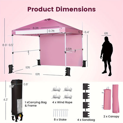 Commercial Canopy Tent 10x10 Pop Up with Sidewall Adjustable Height