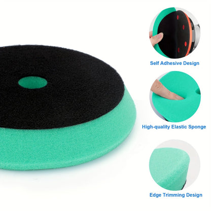 6-Inch Foam Buffing Pads 5-Pack – Beveled Edge Sponge Polishing Disc Set for Car Detailing, Sanding & Waxing, Fits Drill & DA Polisher