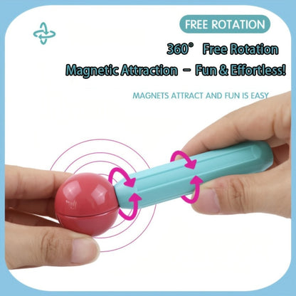 62-Piece Magnetic Stick and Ball Building Set with Multicolor Curved Rods and Round Connectors