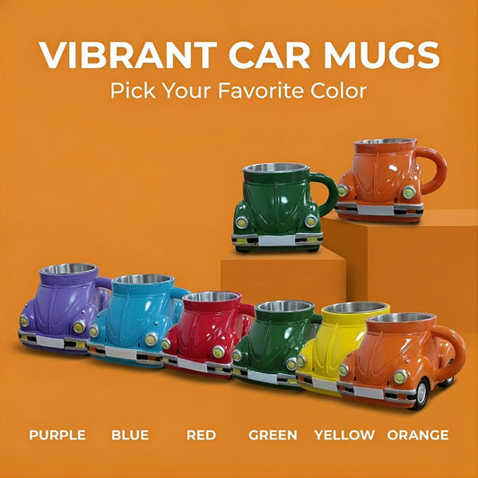 Sports Car Shape Coffee Mug – Fun Novelty Car Shaped Drinking Cup Large Capacity – Unique Tea Cup for Office & Home Decor – Cool Birthday & Christmas Gift for Car Lovers – 6 Colors