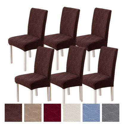 Dining Chair Covers 6pcs Waterproof - Stretch Polyester Spandex Elastic Slipcovers with Little Leaf Pattern, Machine Washable Pet-Friendly Chair Protectors for Home Restaurant