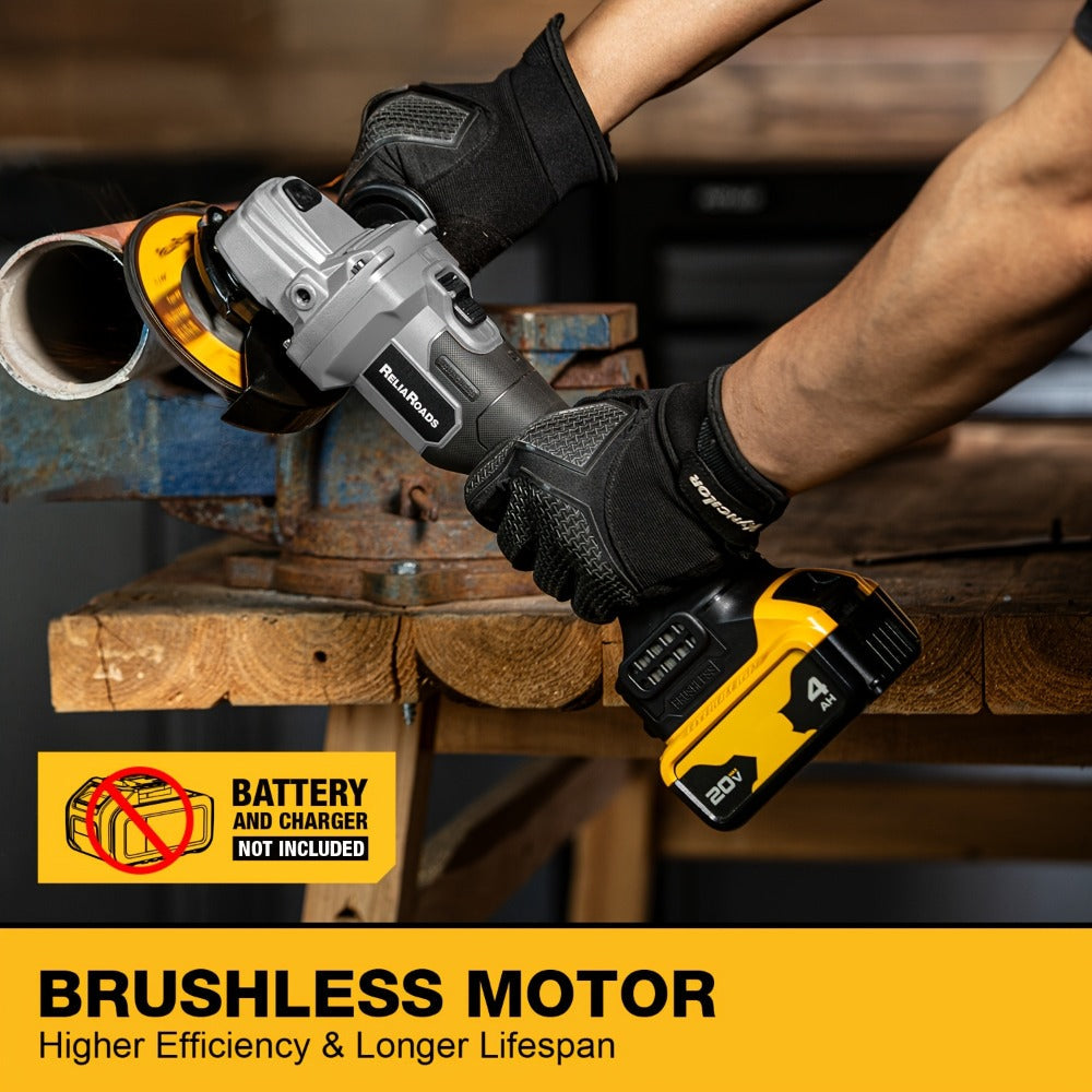Brushless Angle Grinder for Dewalt 20V Battery - 4-1/2 Inch 9000 RPM with Grinding Wheels, Start & Safety Brake for Grinding