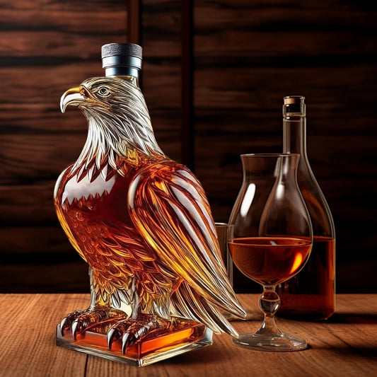 Eagle Shaped Whiskey Decanter with Wings Base – Elegant Animal Model for Home Bar Decor, Dining Table Centerpiece, Wine & Spirits Presentation, Collectible Gift for Special Occasions