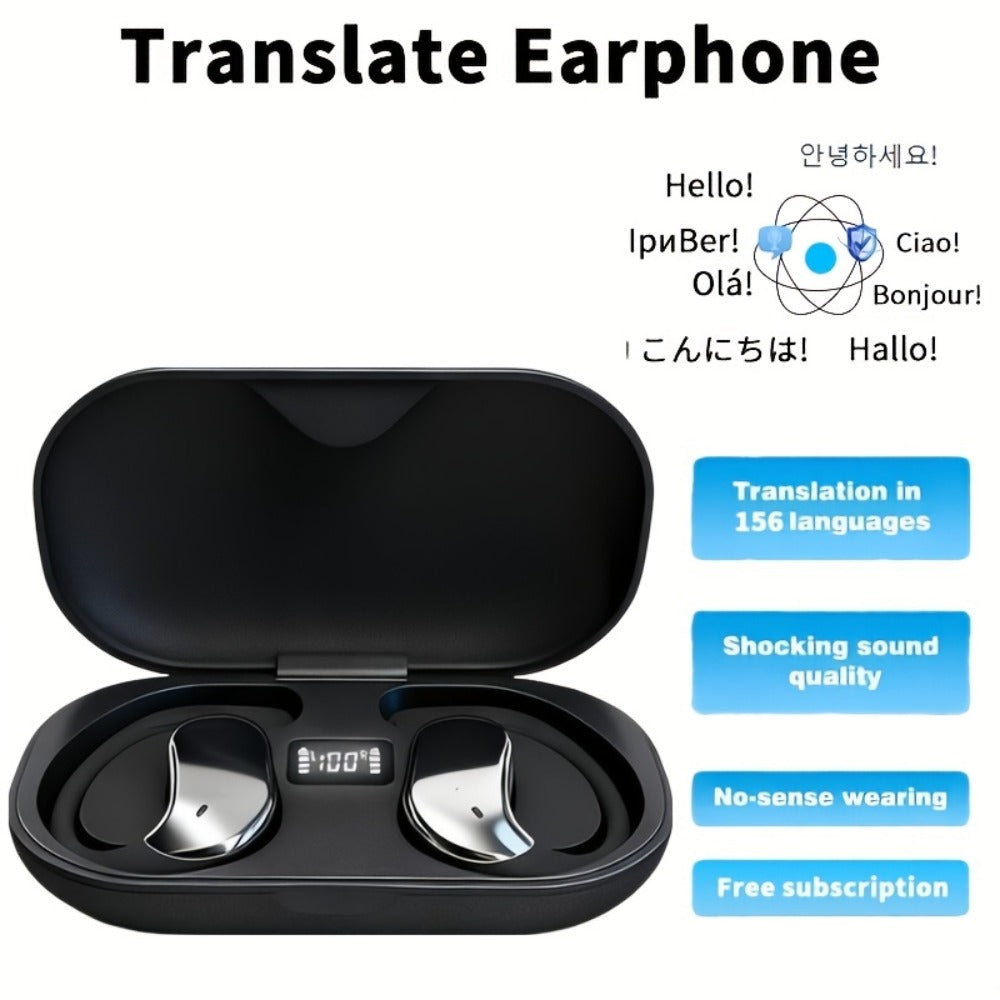 Triple Mode AI Translation Earphones 156 Languages & Accents Real-Time Wireless – 2026 Upgraded Travel Business Study Translator Device Compatible with iOS Android