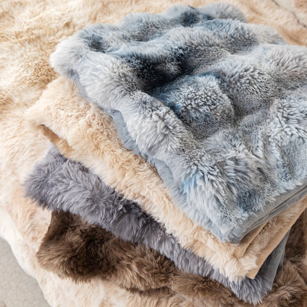 Sofa Cover, Faux-Lamb Plush Gradient Couch Pad in Five Colors with Armchair, Backrest and Seat Sizes
