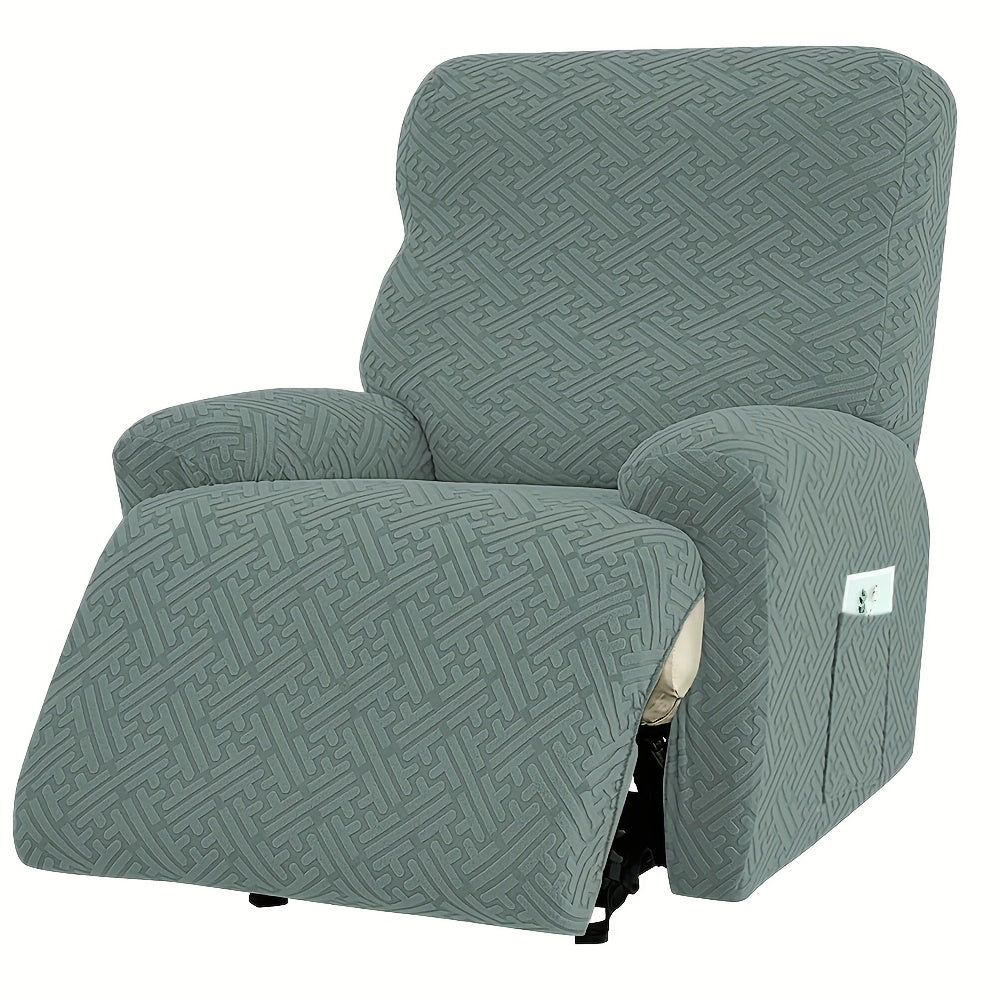 Stretch Recliner Slipcover with Pocket | All-Season 95% Polyester Spandex, All-in-One Recliner Chair Cover, Removable Washable Soft, Living Room Home Decor, 9 Colors