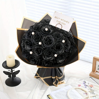 Artificial Flash Rose Bouquet 24/36 Pcs – Simulation Shiny Fake Roses for Wedding, Engagement, Anniversary & Holiday Decorations, Multiple Colors