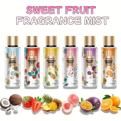 UNIFULL Fragrance Body Mist, 250ml Spray Bottle with Gold-Tone Cap in Twelve Floral and Fruit Scents