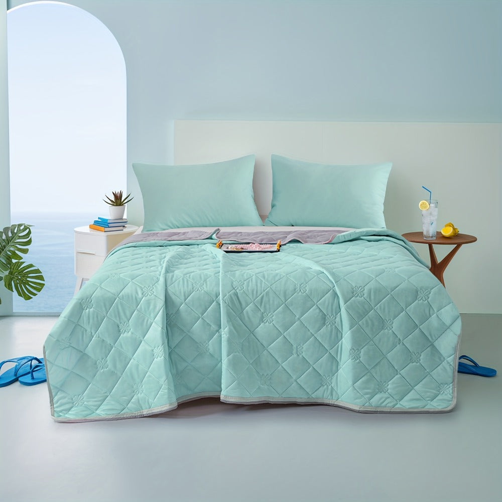 Embossed Diamond-Pattern Summer Blanket in Six Colors with Throw, Twin and Full Size Labels