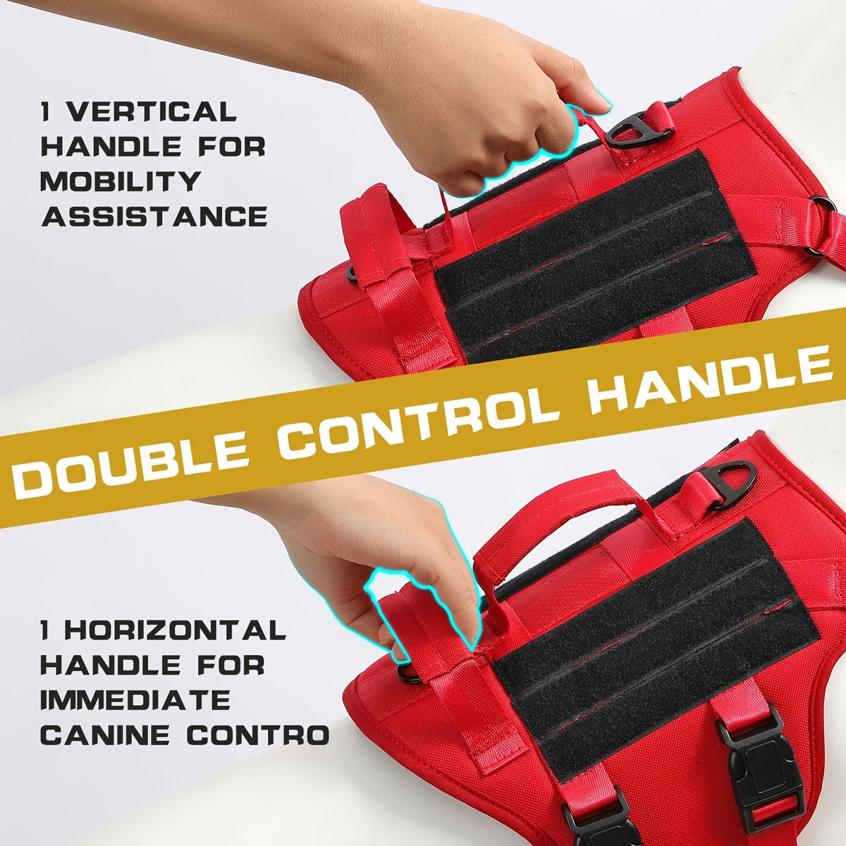 Full-Body Dog Vest Harness with Dual Top Handles in Six Colors and S, M, L or XL Sizes Pictured