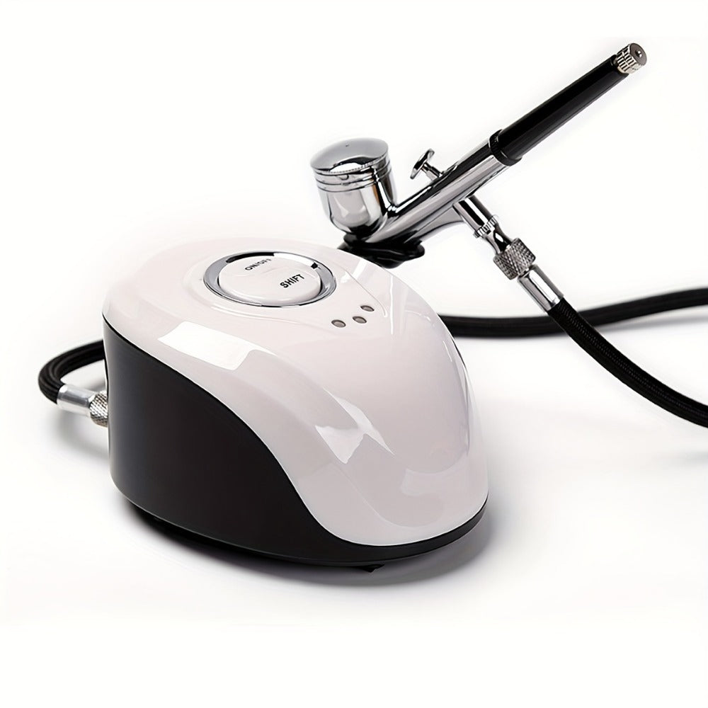 Mini Air Compressor and Airbrush Kit with White or Red 19B Model Options and 120 x 90 x 70 mm Pictured Base