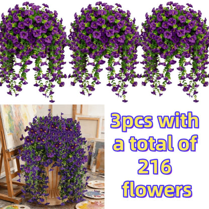 Three-Piece Artificial Rose Vine Garland with 216 Listed Flowers in Twelve Exact Color Combinations