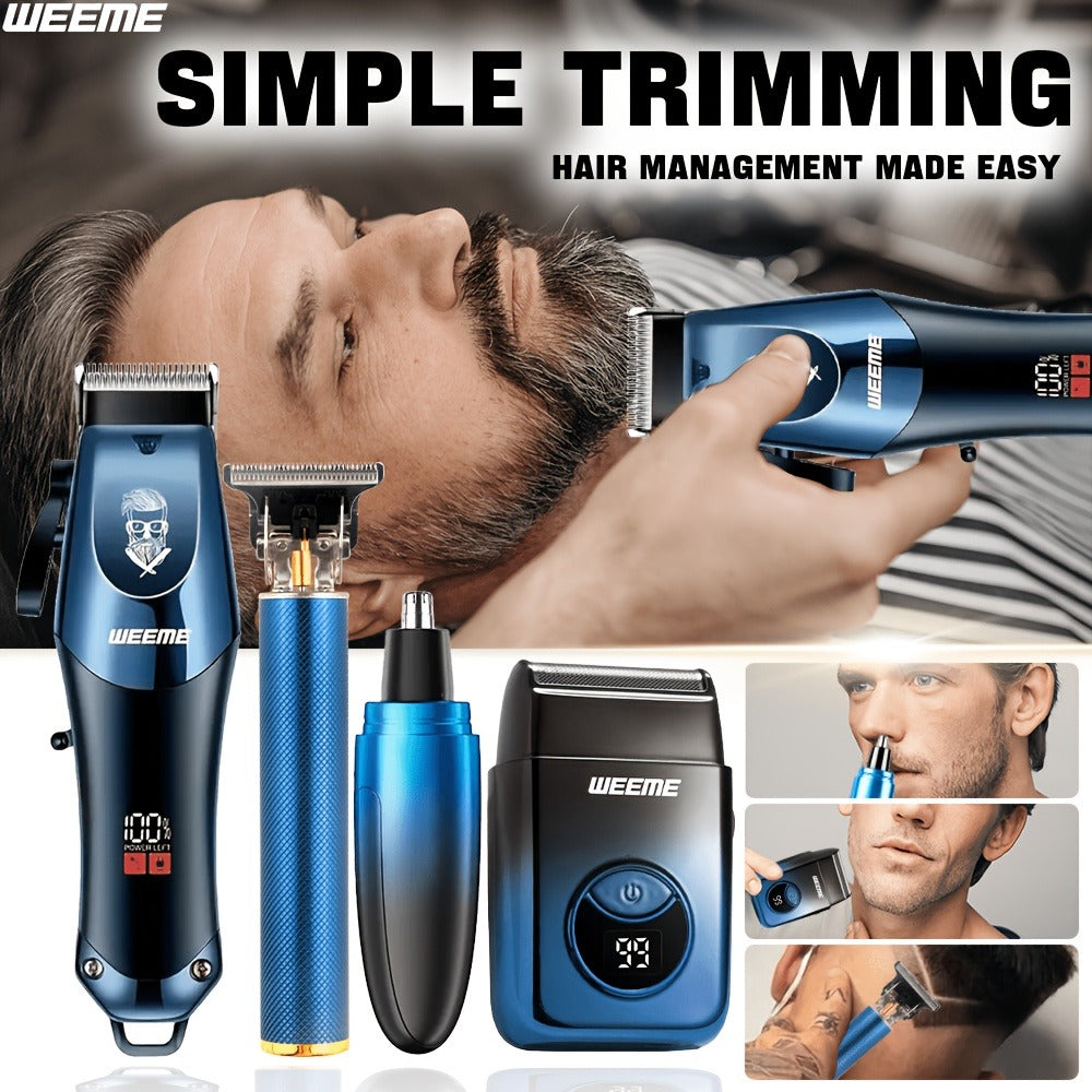 Hair Clippers & Trimmers WEEME Two- or Four-Piece Sets with USB Charging, Guide Combs and Five Source Options