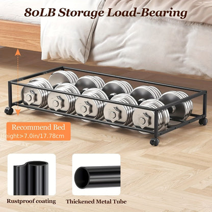 Under Bed Storage Box with Wheels 2 Pack – Sliding Drawer Organizer for Clothes, Shoes, Blankets, Books & Bedding