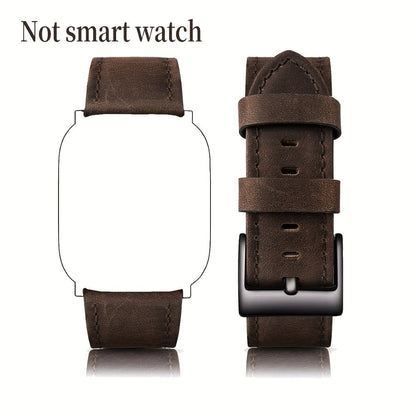 Coffee Brown Synthetic Leather Watch Band with Buckle for Apple Watch 38/40/41mm and S10 42mm