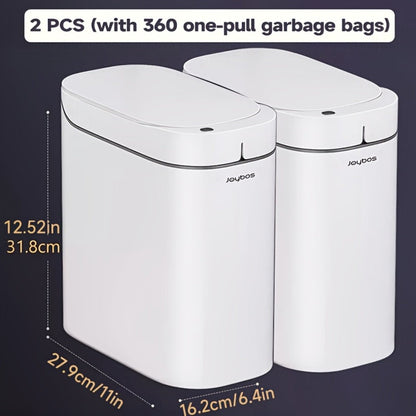 Sensor Trash Can Self-Emptying 3.8 Gallon with Drawstring Bags - Hands Free Infrared Smart for Home Cooking, Dining and Outdoor Meals
