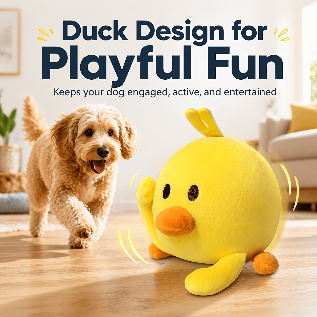 Dog Toy USB-Rechargeable Bouncing Character with Voice Recording, Music and Animal Sound Modes
